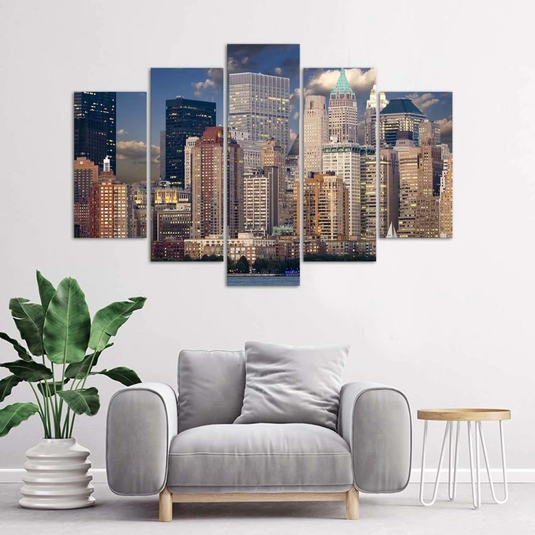 Leinwandbild 5 teilig, Stadt New York Manhattan 
