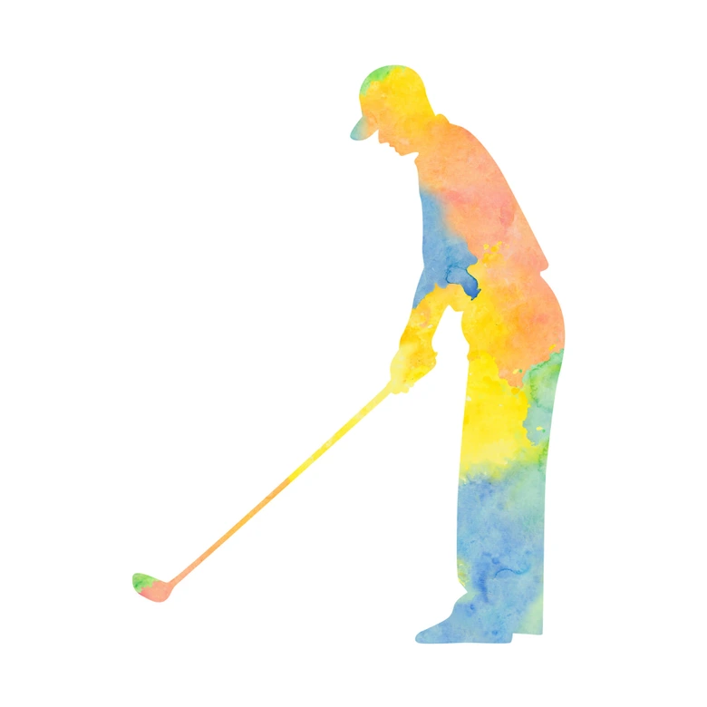 Wandtattoo Aquarell Golfer 01 