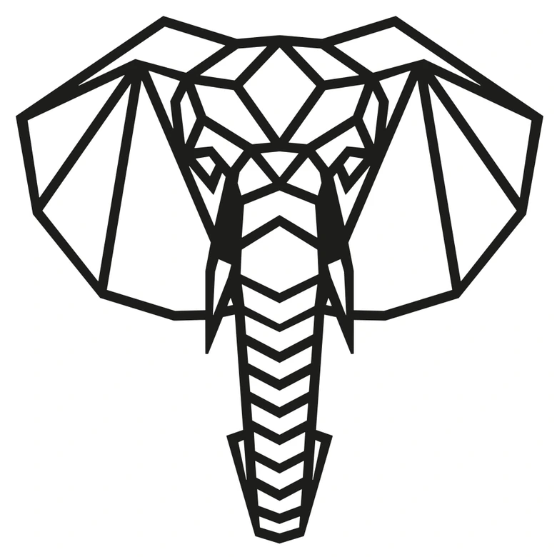Muursticker Origami Olifant 