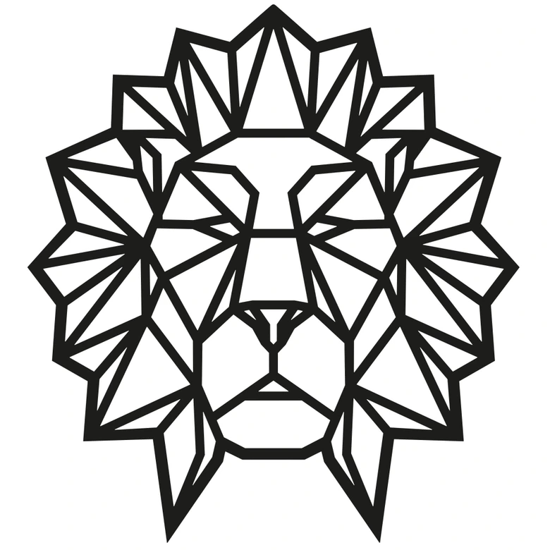 Muursticker Origami Leeuwenkop 