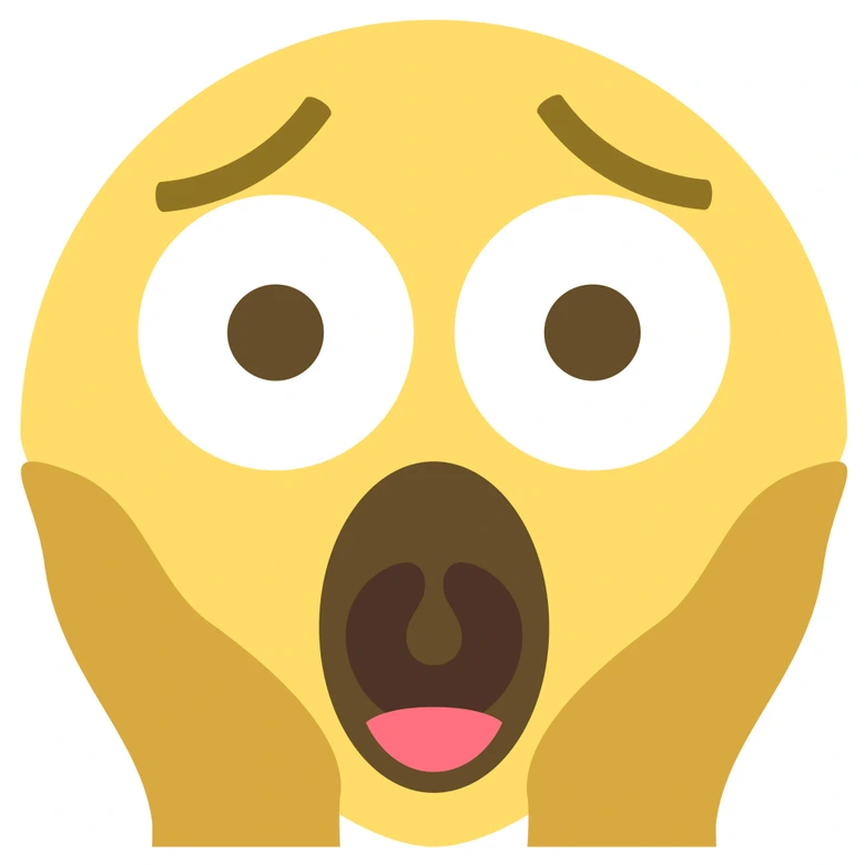 Wandtattoo Emoji Screaming in Fear 