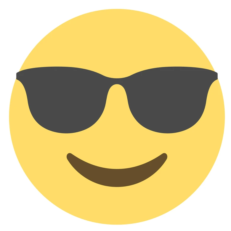 Wandtattoo Emoji Sunglasses 
