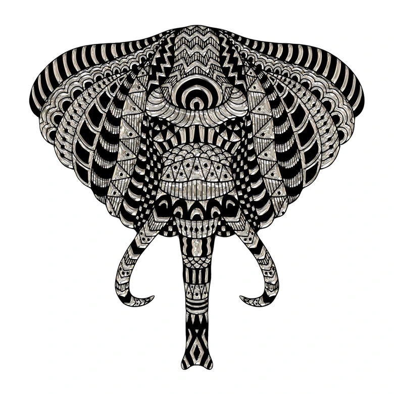 Wandtattoo Metallic Elephant 01 