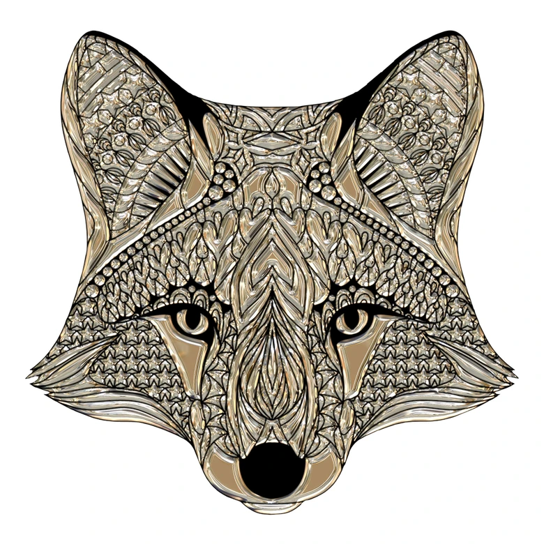 Wandtattoo Metallic Fox 