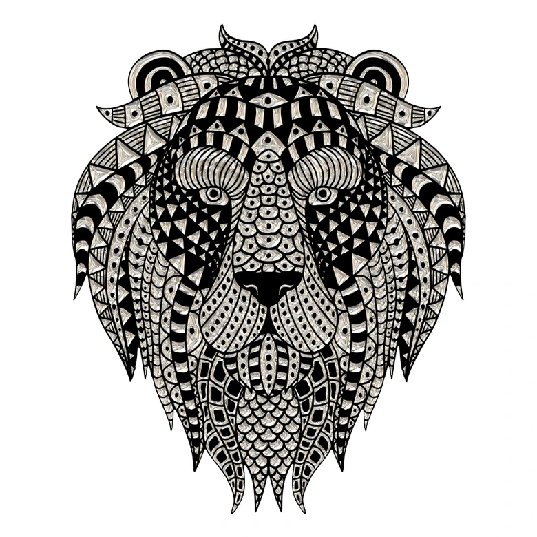 Wandtattoo Metallic Lion 