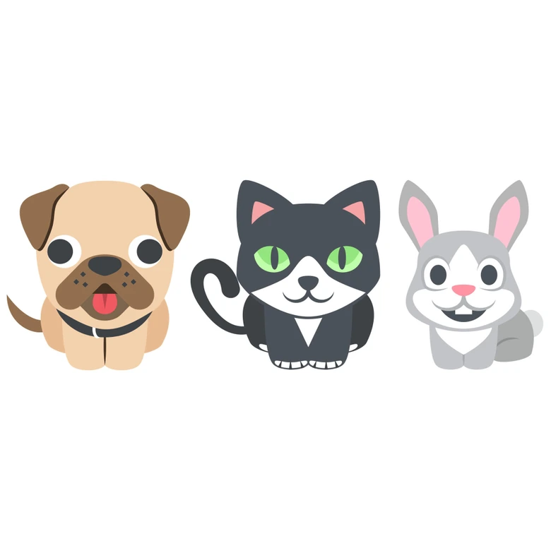 Wandtattoo Emoji Pets 