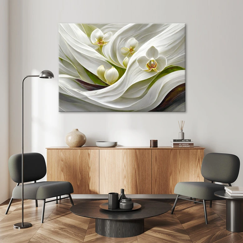 Leinwandbild, Orchideen abstrakt 3D 