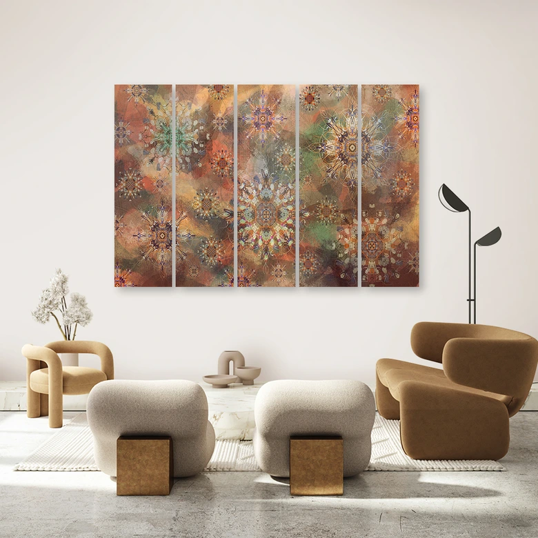 Leinwandbild 5 teilig, Mosaik der Sterne 