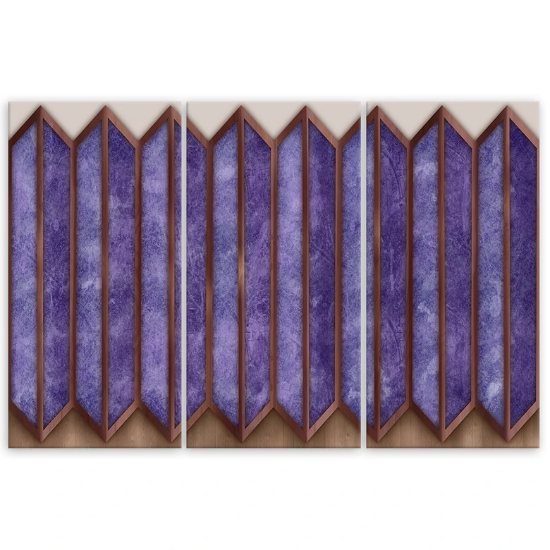 Leinwandbild 3 teilig, Buntes 3D -Fenster 