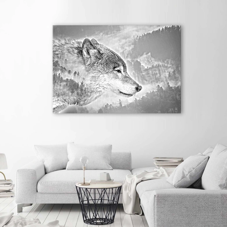Leinwandbild, Wolf Natur Tiere 