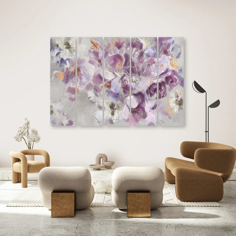 Leinwandbild 5 teilig, Iris Blume 