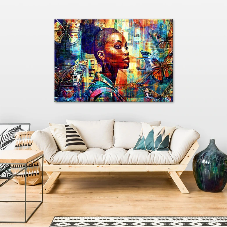 Leinwandbild, Afrikanische Frau Glamour 