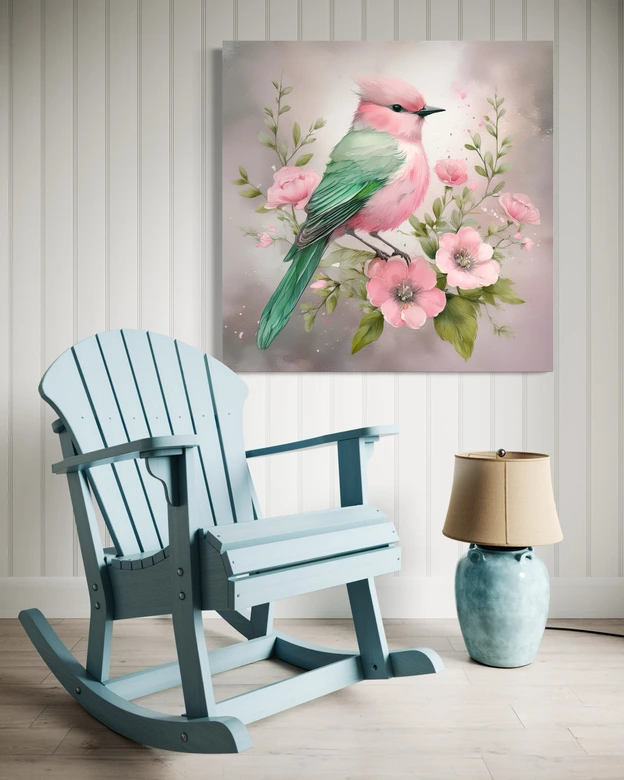 Leinwandbild Tiere Shabby Chic Vogel 