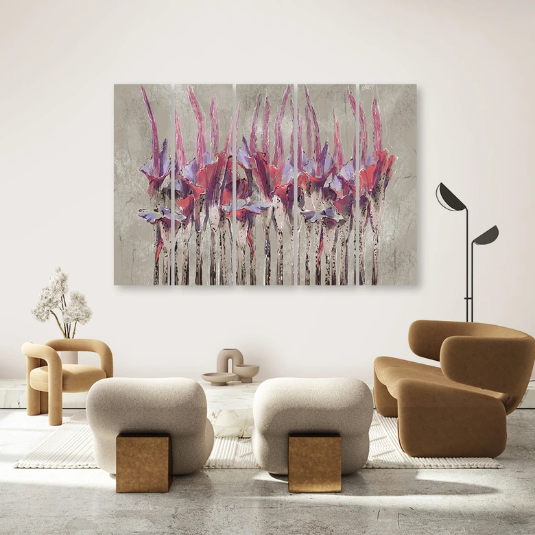 Canvas print 5 delen, planten bloemen Simnitło 