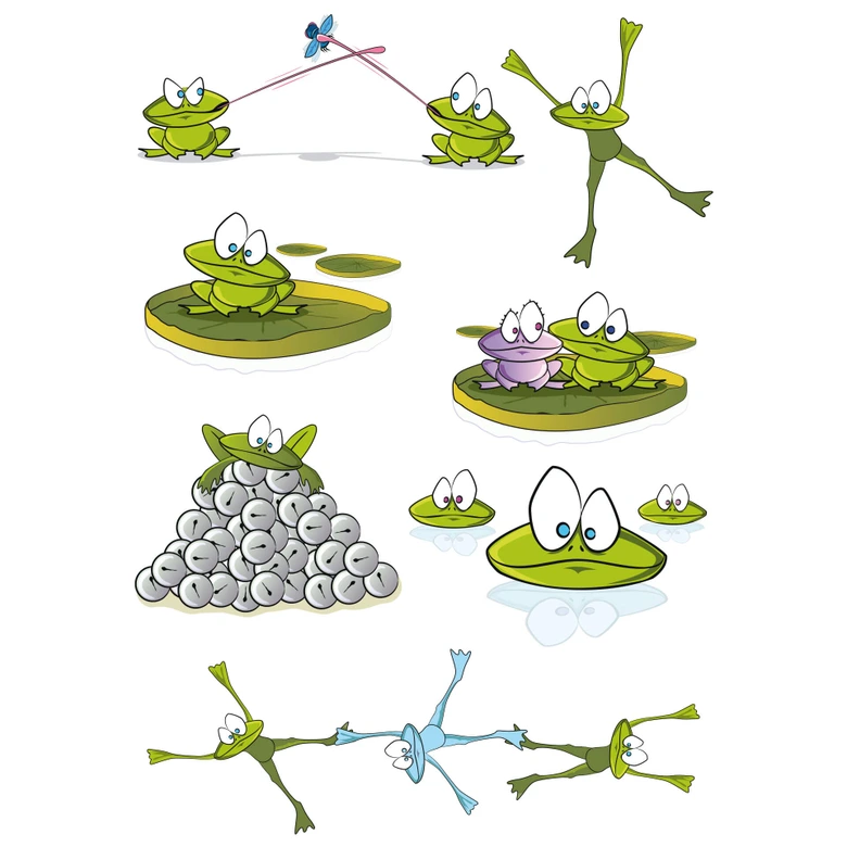 Sticker carrelage - Set Grenouilles 