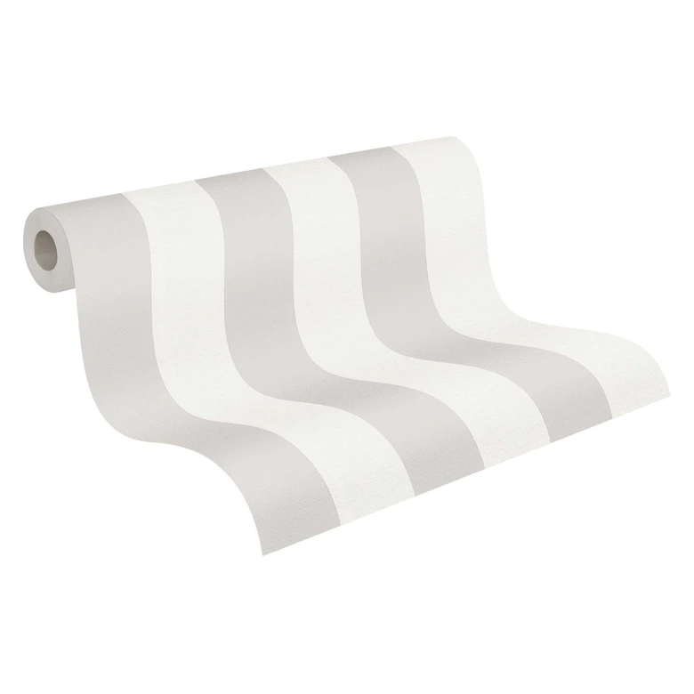 Randig tapet lantgård non-woven tapet grå vit vintage vardagsrum kök hall av A.S. Création 