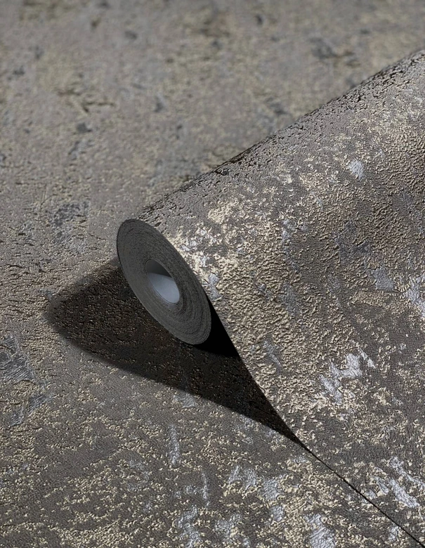 structuurvliesbehang bruin, goud  