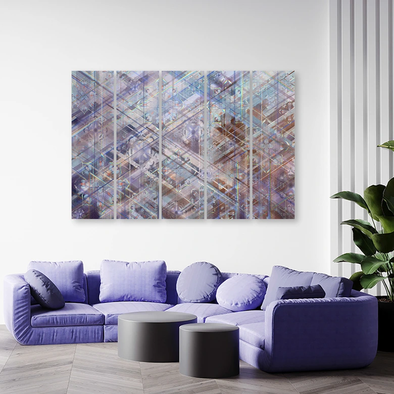Leinwandbild 5 teilig, Abstrakte geometrische Formen 