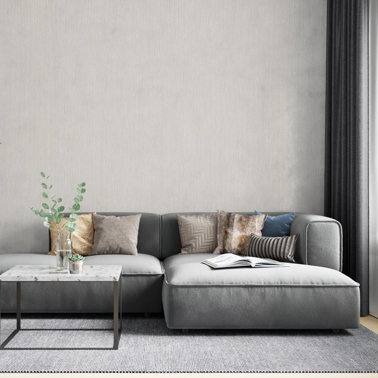 Vliestapete mit leicht linierter Struktur beige Struktur 