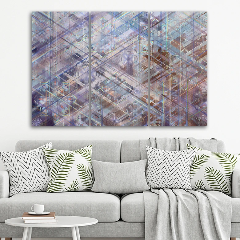 Leinwandbild 3 teilig, Abstrakte geometrische Formen 
