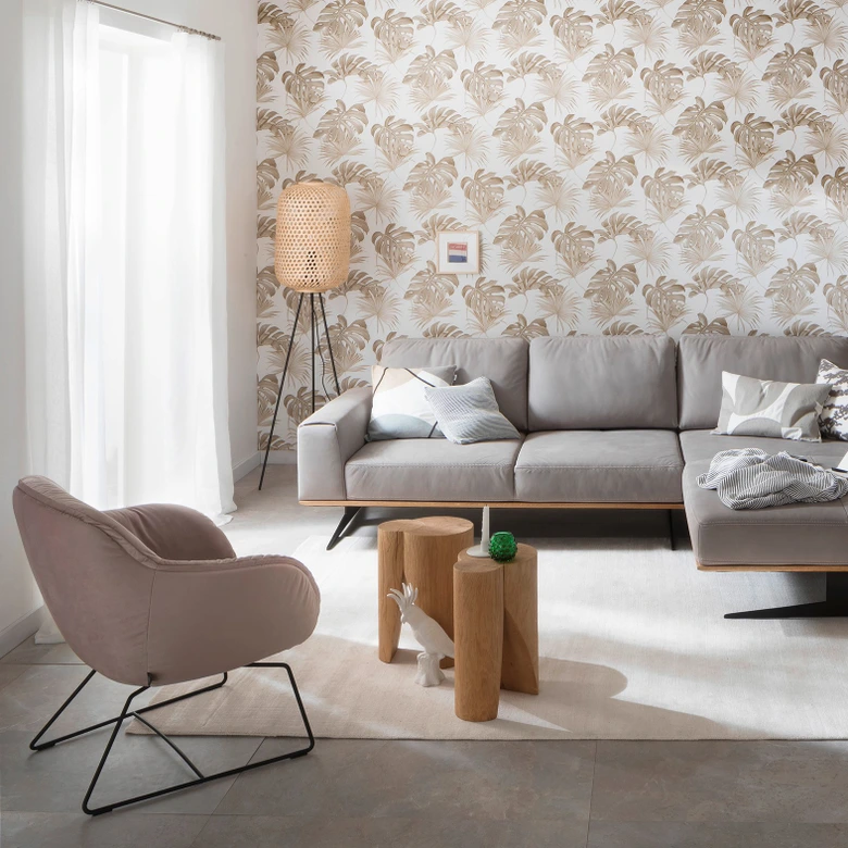 Tapete SCHÖNER-WOHNEN Vliestapete, florale Tapete weiß, beige 