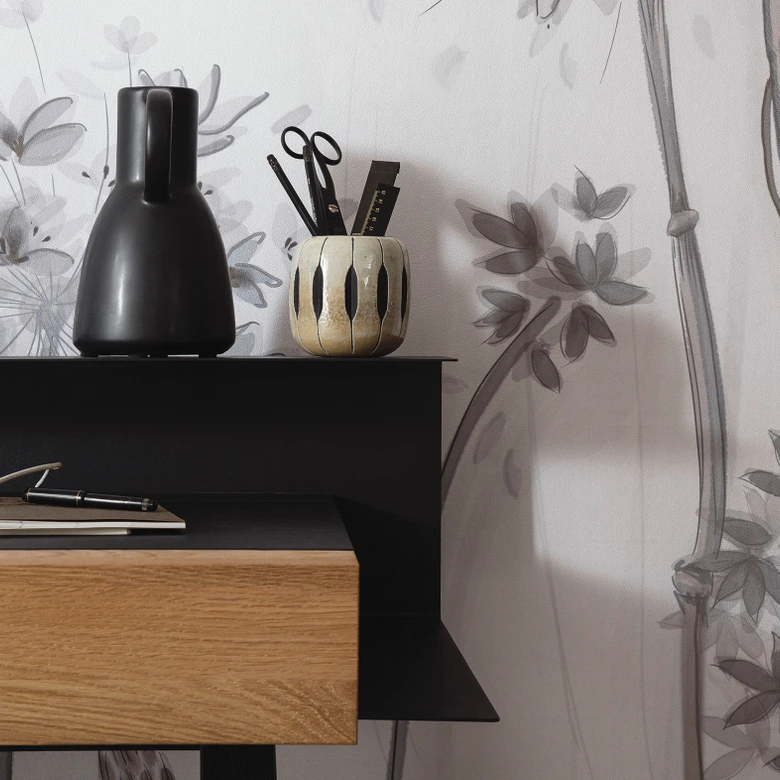 Papier peint photo Greige Fleurs pour salon chambre 2.70 x 2.12 cm 