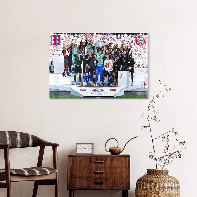 Glasbild FC Bayern Deutscher Meister 2023 - 60x40 cm 