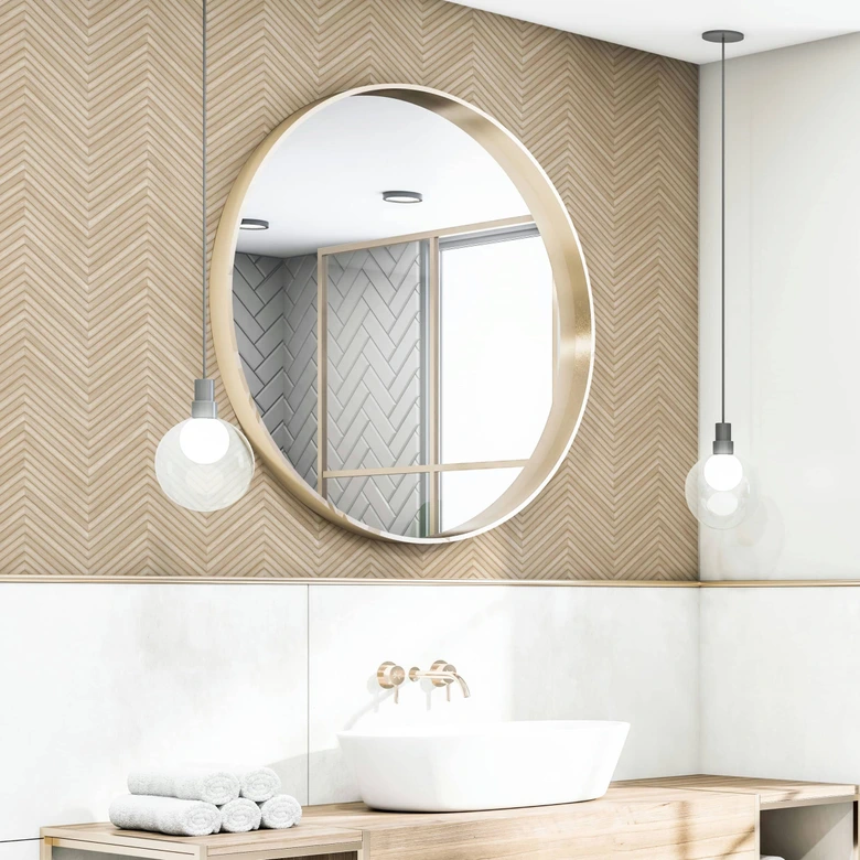 Vliestapete mit Fischgratmuster und Holzoptik beige Holzoptik 