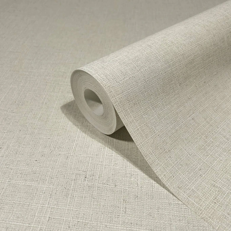 Vliestapete in textilem Uni Look beige Uni 