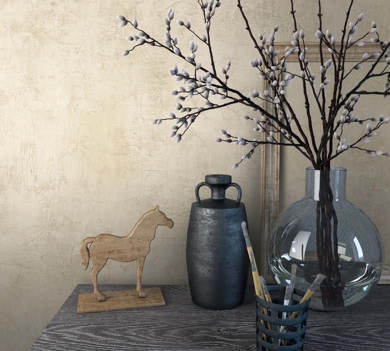 Carta da parati in tessuto non tessuto effetto cemento, tinta unita marrone Texture  