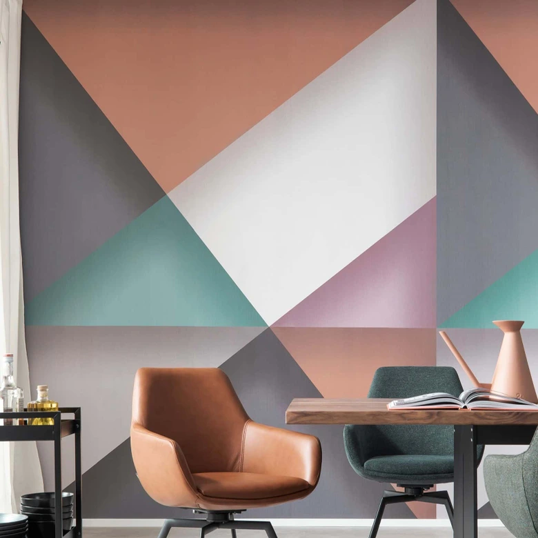 Wall Mural 3D Optic Graphic Modern in Anthracite 
