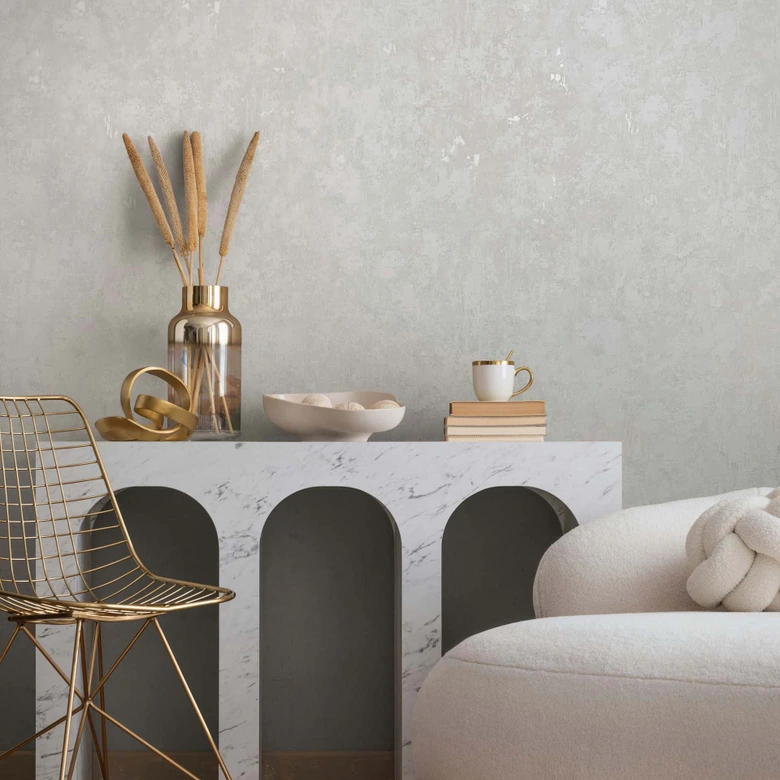 Vliesbehang betonlook textuur modern in wit 