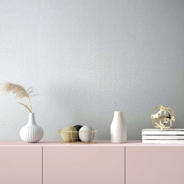 Icke-vävd tapet textil ser vanlig modern ut i vitt 