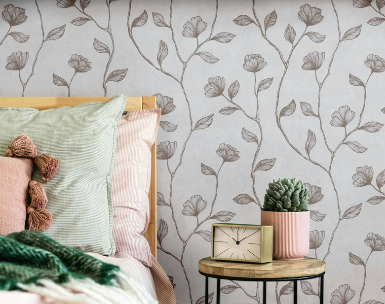 non-woven wallpaper grey bronze floral for living room bedroom kitchen marburg wallpaper 