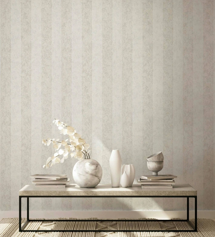Carta da parati non tessuta a strisce bianche beige per soggiorno camera da letto cucina marburg wallpaper 