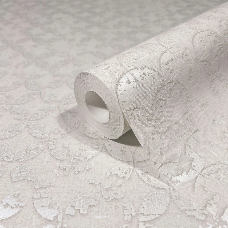 vliesbehang met sterren ornament stijl beige grafisch 