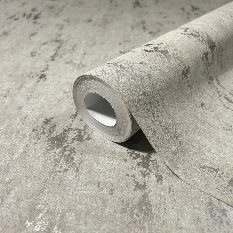 vliesbehang met glans grijs betonlook 