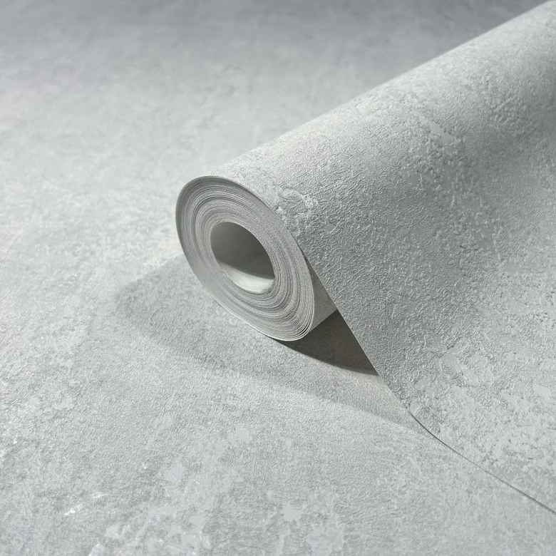 Tapeta z włókniny o połyskującym wyglądzie białego betonu 