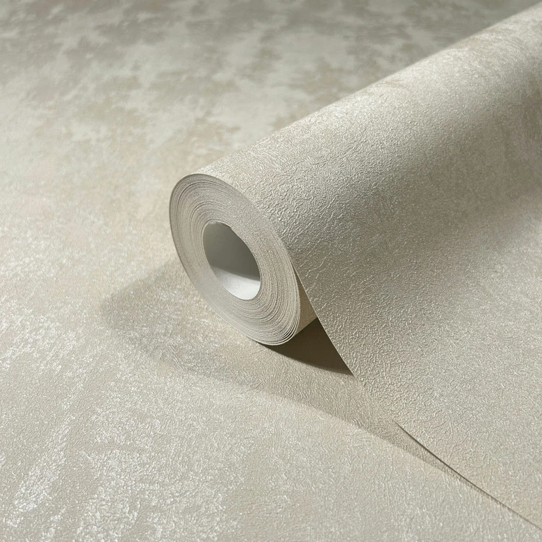 Vliestapete mit schimmerndem Glanz beige Uni 
