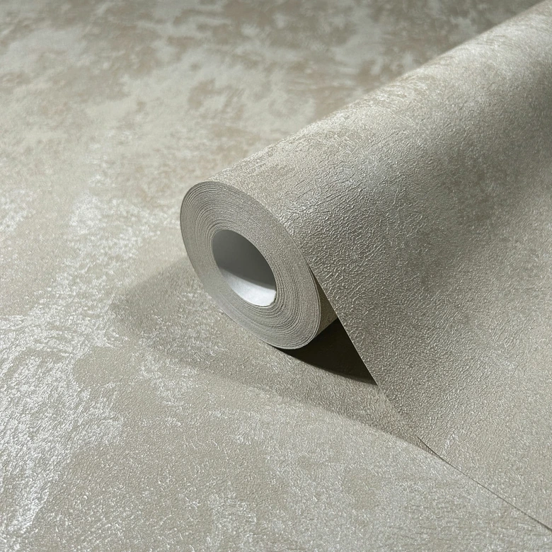 Vliestapete mit schimmerndem Glanz beige Uni 