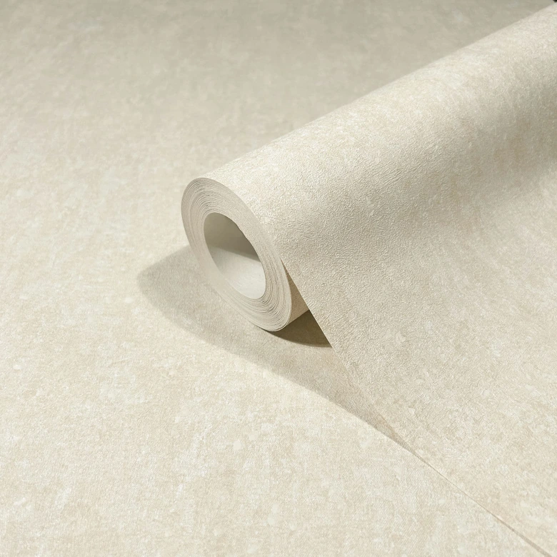 Vliestapete mit matter, leichter Struktur beige Betonoptik 