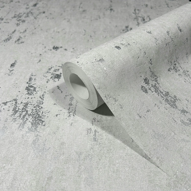Non-woven tapet med skinnende grå betonlook 