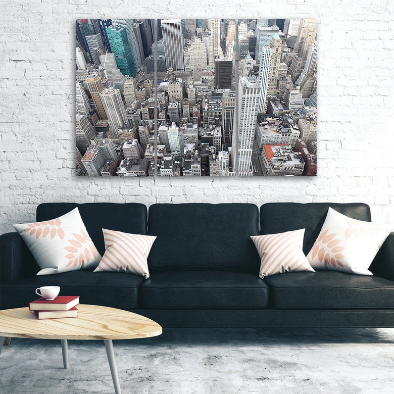 Leinwandbild 3-teilig, New York Stadt Wolkenkratzer 