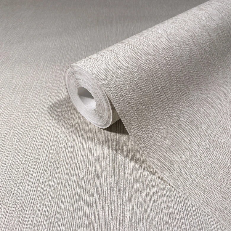 Vliestapete in Textiloptik mit strukturierter Oberfläche weiß, beige Uni 