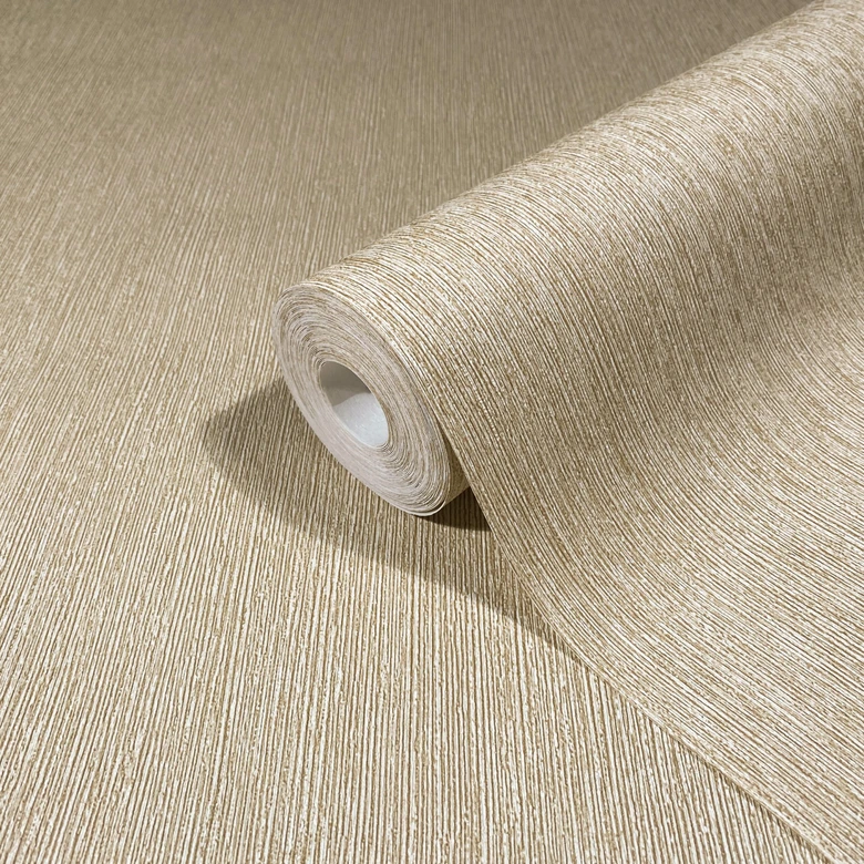 Vliestapete in Textiloptik mit strukturierter Oberfläche beige Uni 
