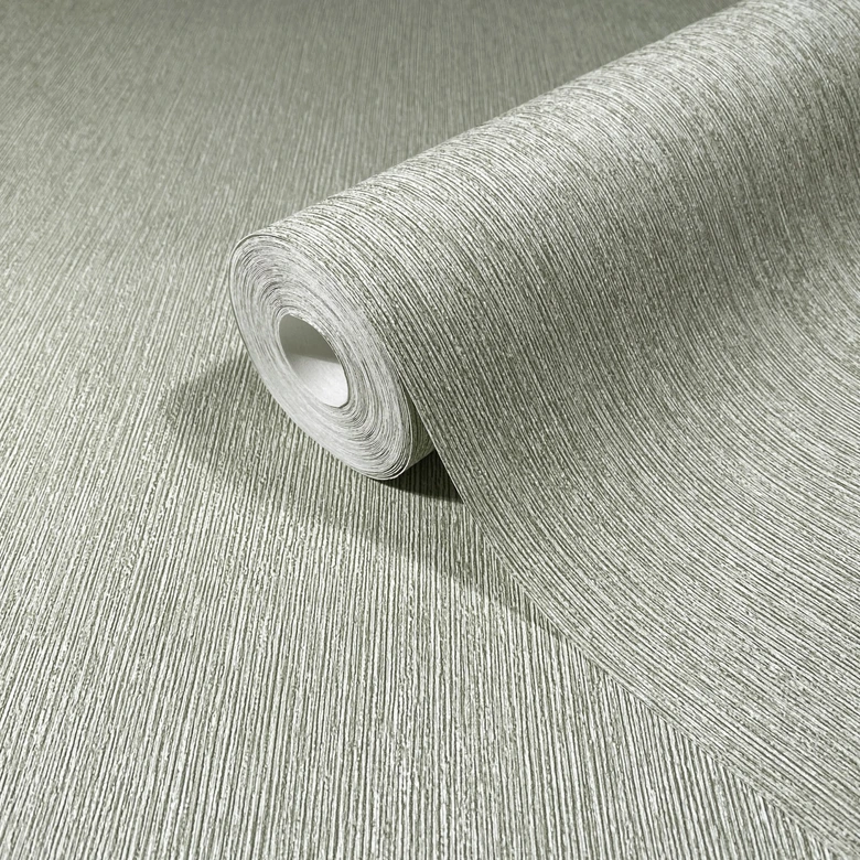 Vliesbehang in textiellook met structuuroppervlak groen effen 