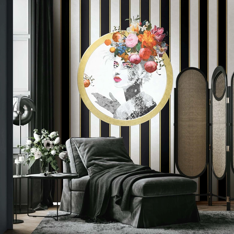 Papier peint intissé rayures, rayures classiques mat en gris  