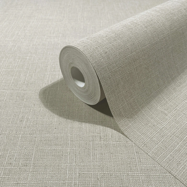 Vliestapete Textil, Struktur Uni Modern matt in Braun 
