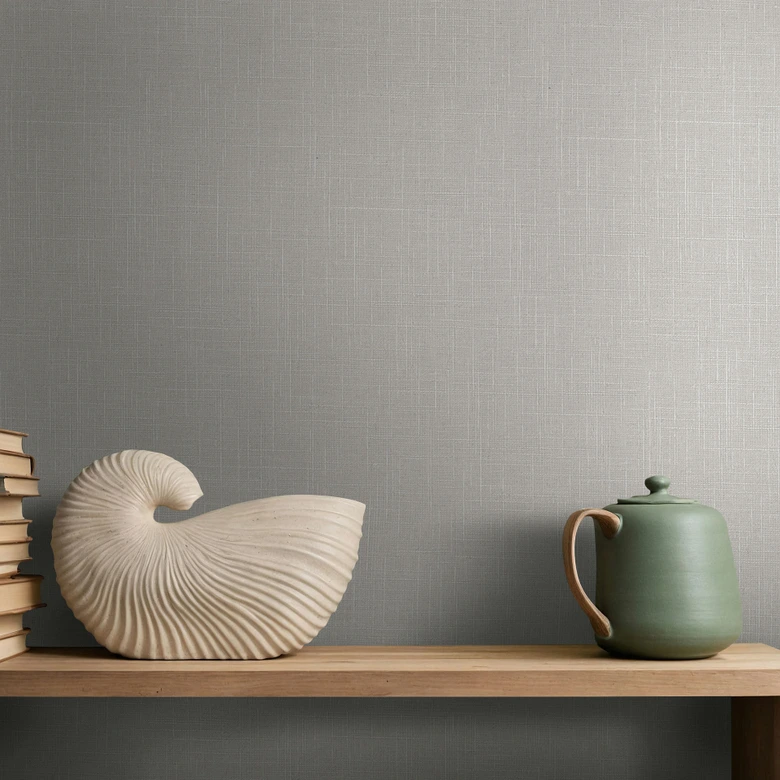 Vliestapete Textil, Struktur Uni Modern matt in Braun 