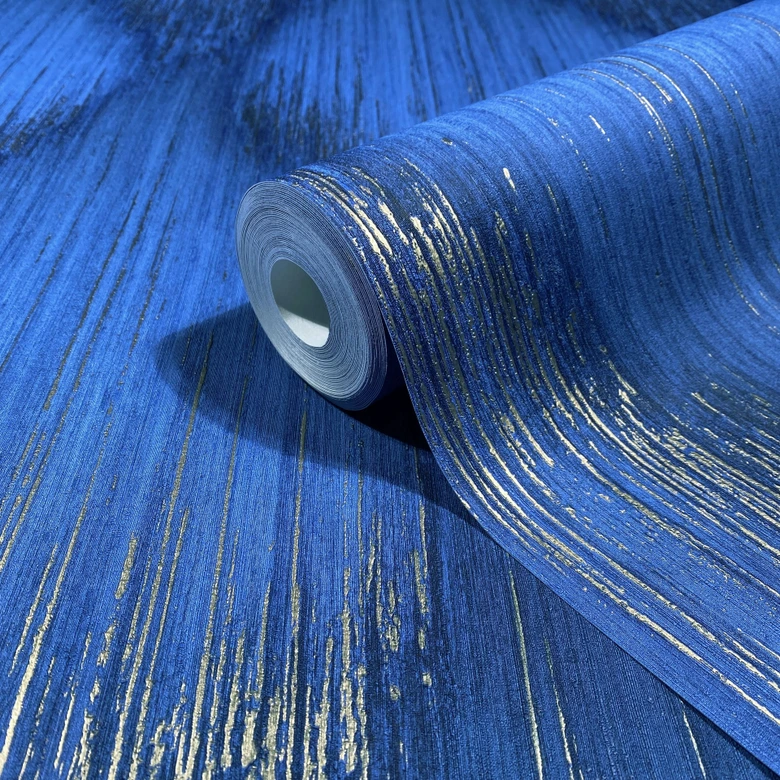 Vliesbehang strepen, ruitvormige strepen modern in blauw - Papis Loveday 
